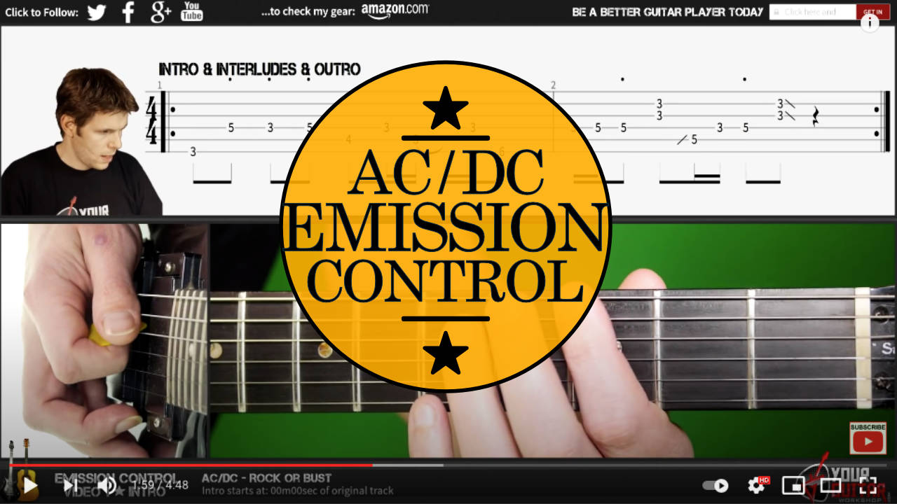 AC DC Emission Control TAB Tutorial Your Guitar